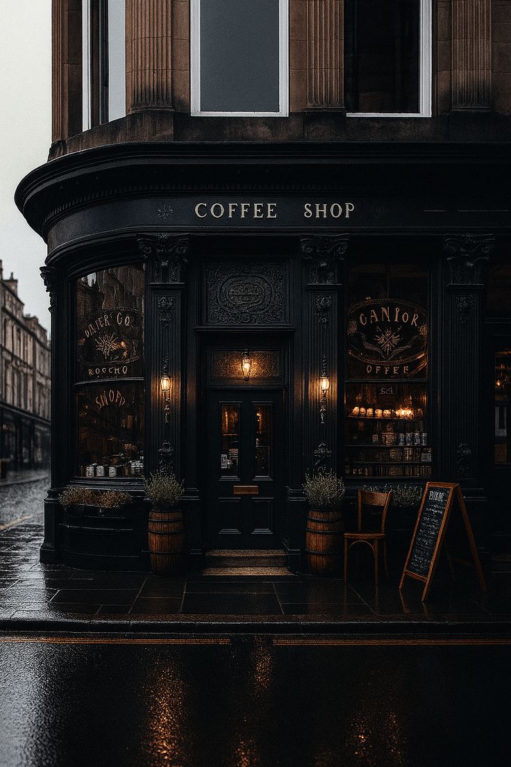 A handsome coffee shop exterior
